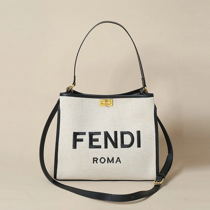 FENDI Canvas Tote Bag Handbag Shoulder Bag