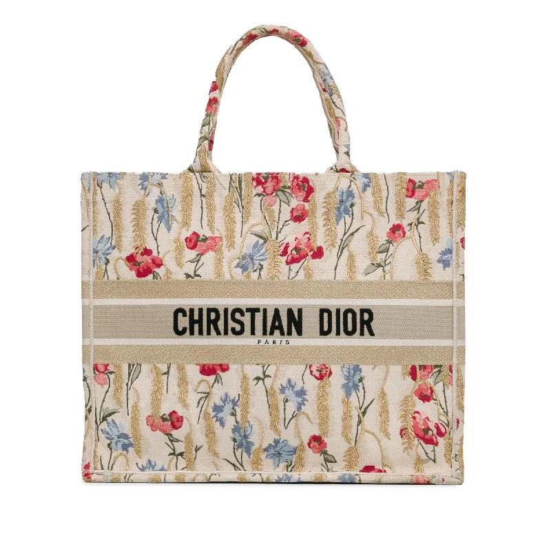 Dior Large Embroidered Hibiscus Book Tote (SHG-jZD0DI)