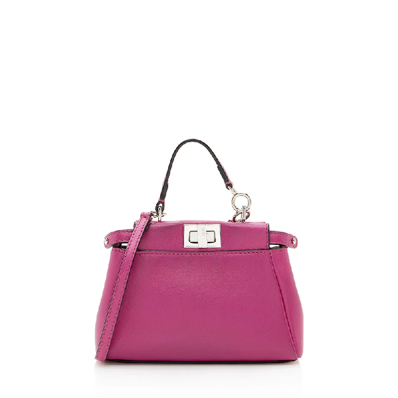 Fendi Nappa Leather Peekaboo Micro Shoulder Bag (SHF-19846)