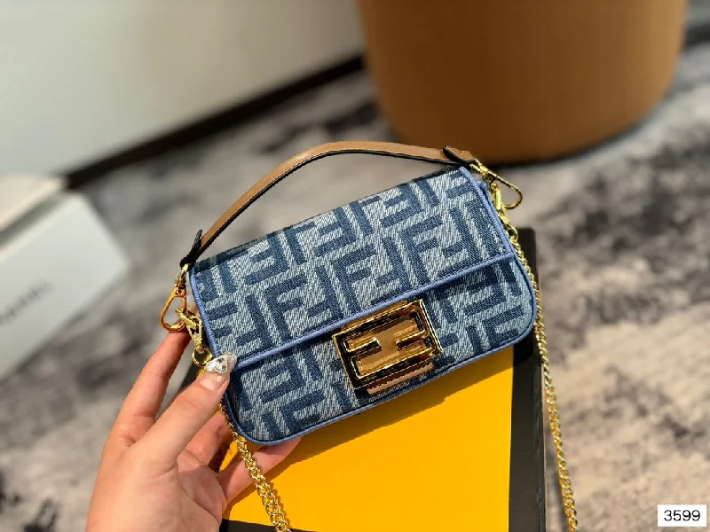 Fendi Baguette denim baguette shoulder bag handbag