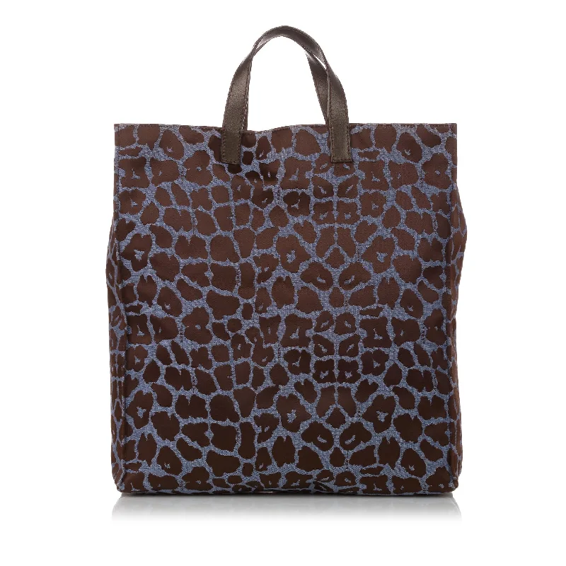 Fendi Leopard Print Nylon Tote Bag (SHG-31059)