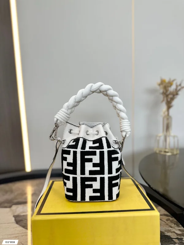 Fendi Black White Bucket Bag Shoulder Bag