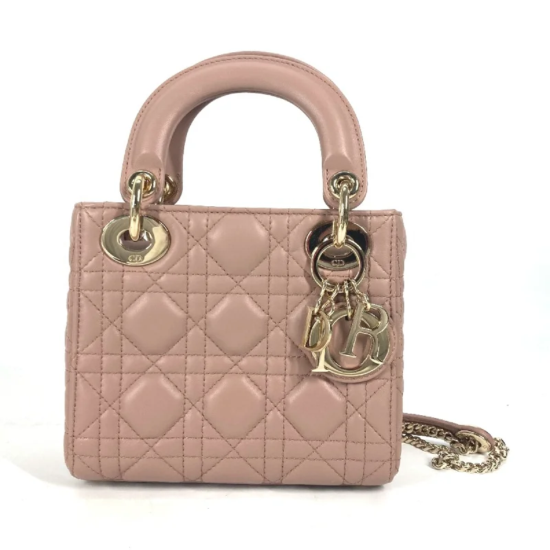 CHRISTIAN DIOR M0505ONGE_M50P Lady CHRISTIAN DIOR Cannage Chain Shoulder Bag Crossbody Bag Hand Bag Pink BeigeBased