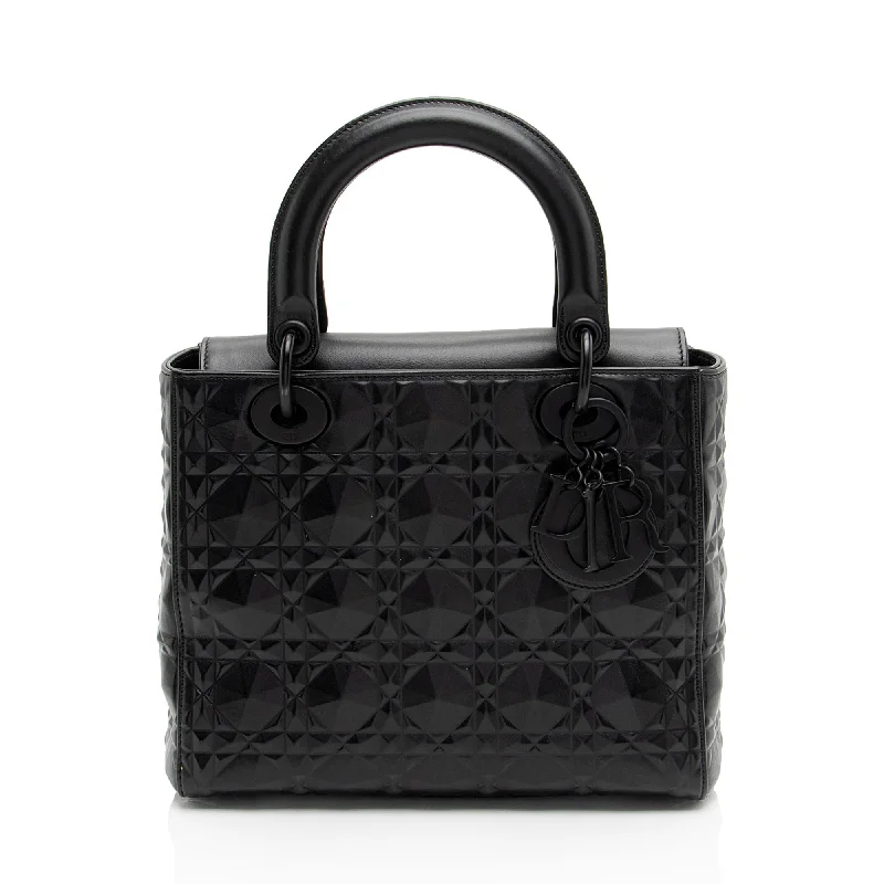 Dior Diamond Calfskin Lady Dior Medium Tote (SHF-39Dale)