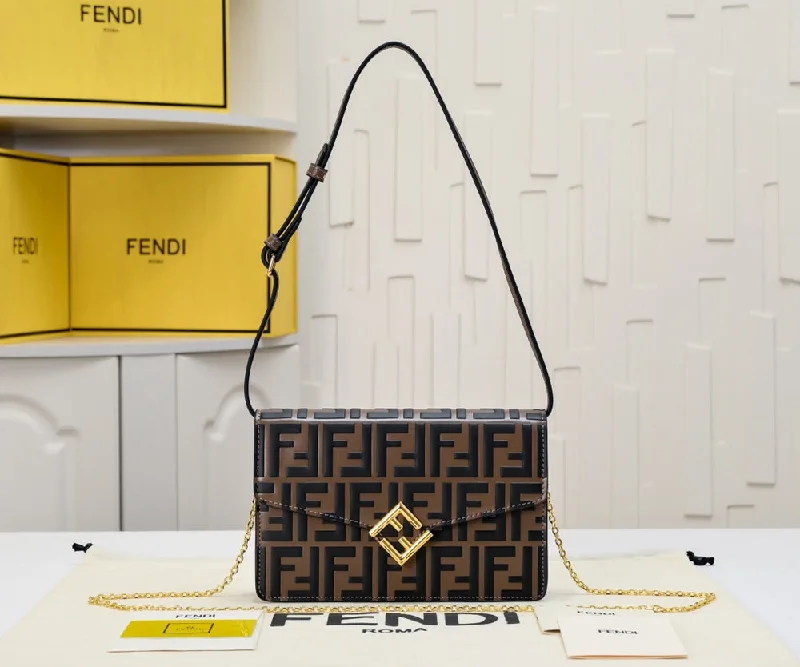 Fendi flap chain handbag