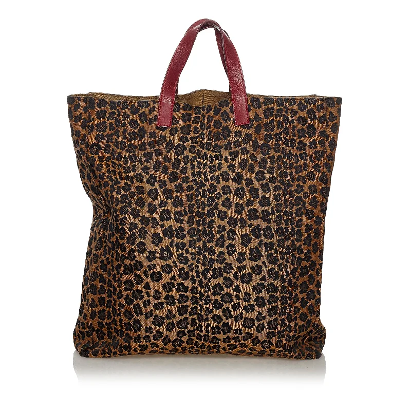 Fendi Leopard Print Nylon Tote Bag (SHG-33460)