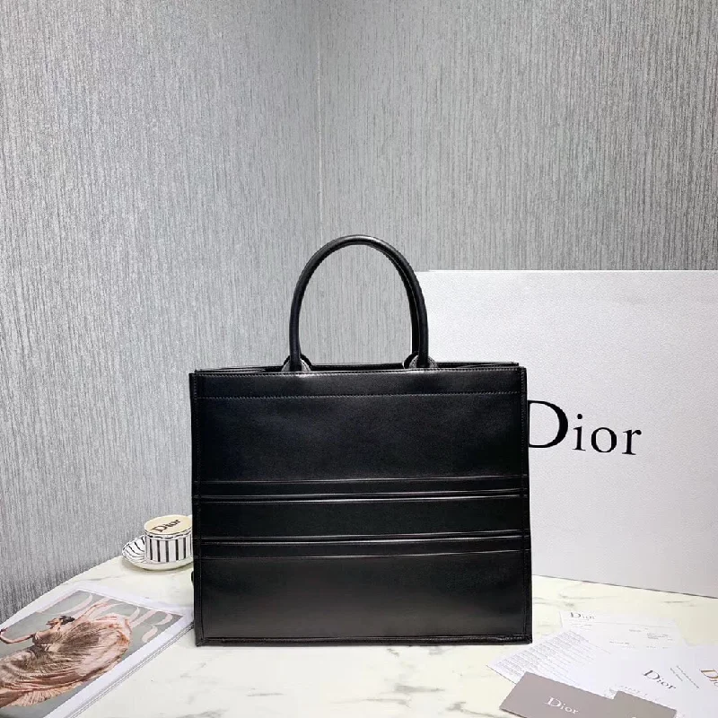 Christian Dior Book Tote In Black Smooth Calfskin