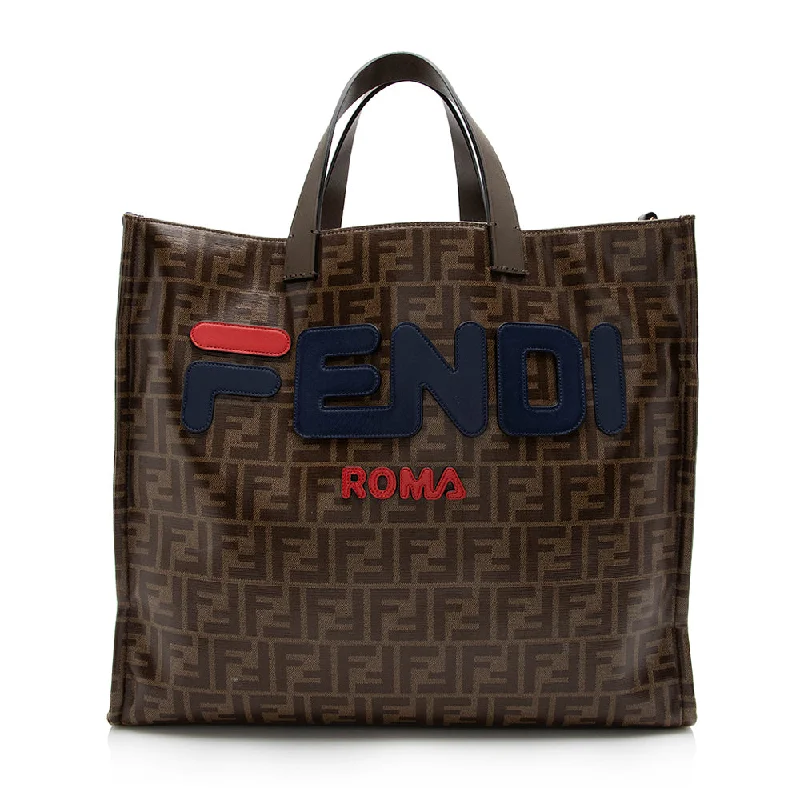 Fendi Coated Canvas Fila Mania Logo Shopper Tote (SHF-17070)