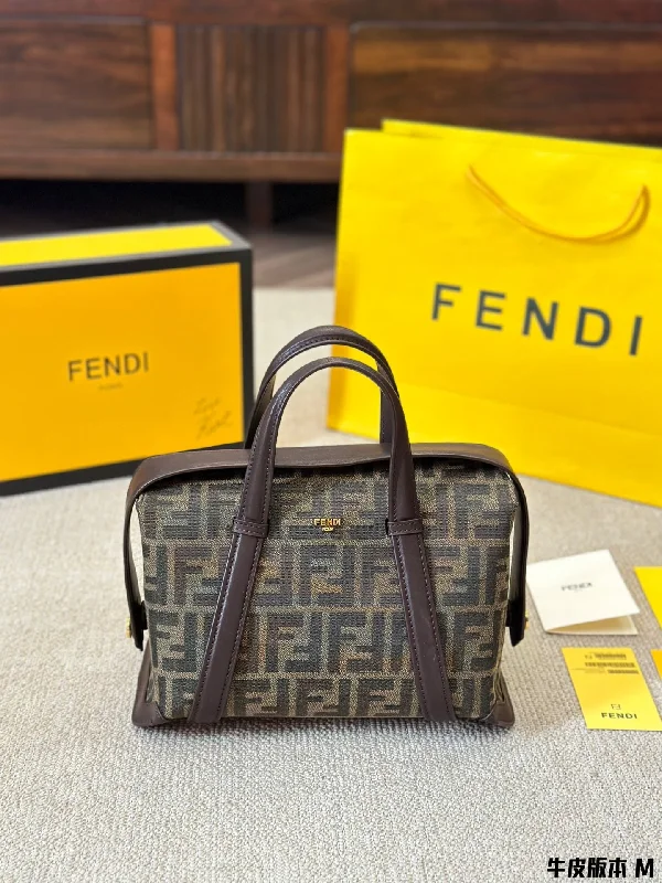 Fendi Boston 365 Canvas  Handbag