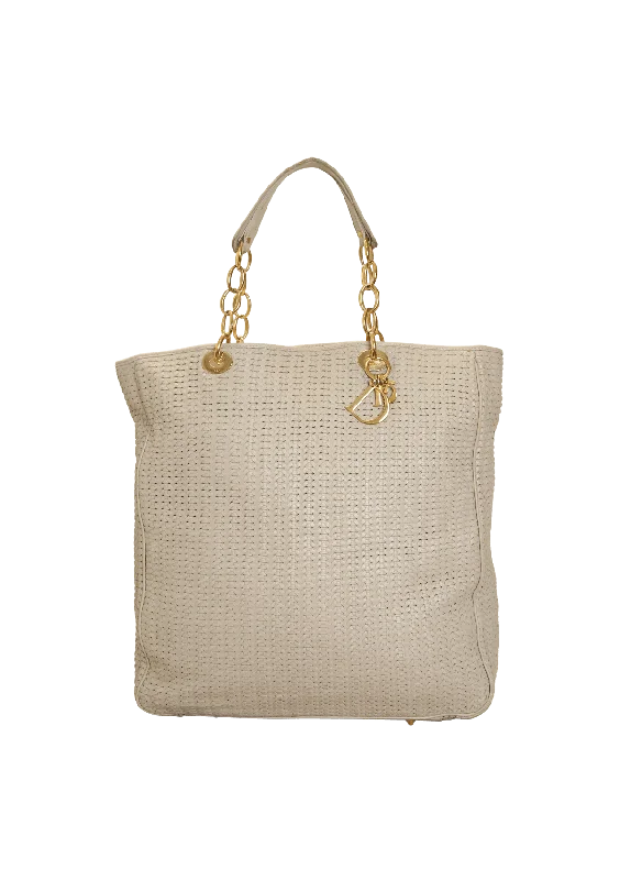 LADY DIOR WOVEN SOFT TOTE