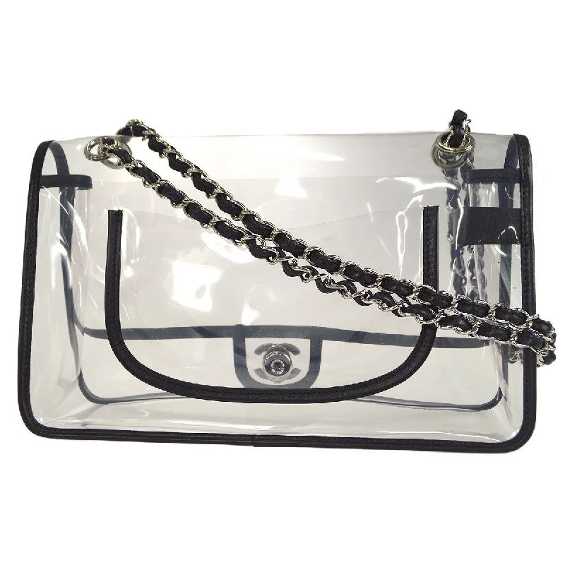 Chanel Double Chain Shoulder Bag Clear Vinyl