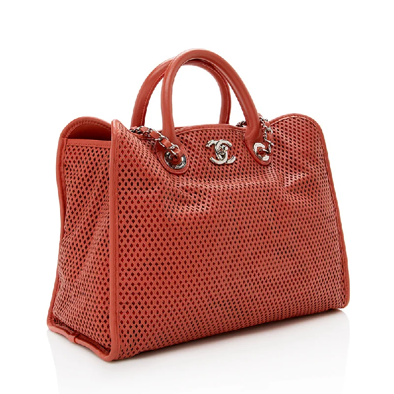 Chanel Perforated Calfskin Up In The Air Large Tote (16213)