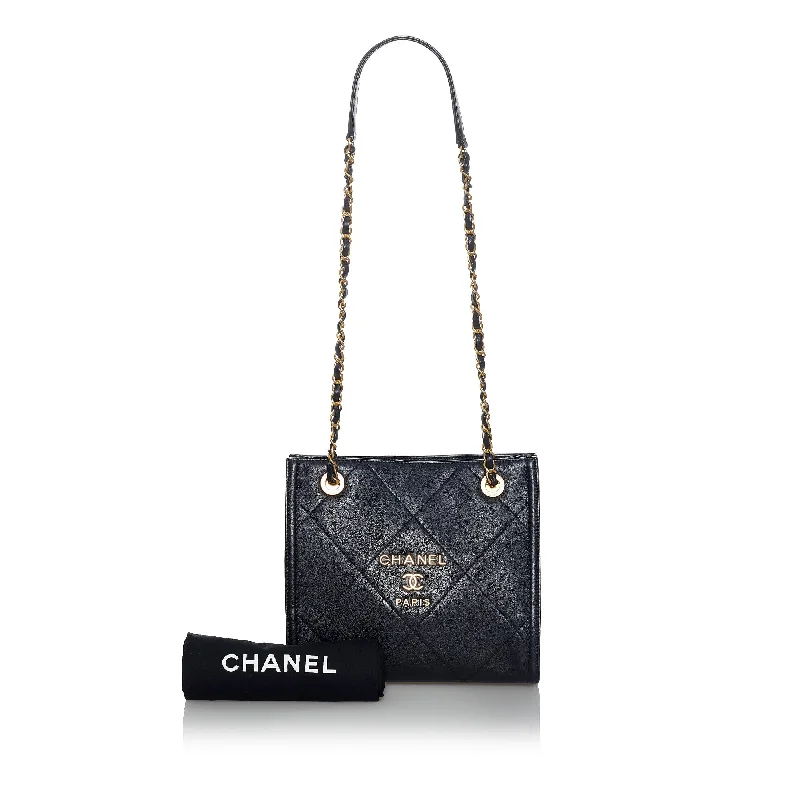 Chanel Shopper Tote Mini Black Calfskin Gold