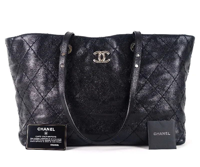 CHANEL On The Road Glazed Calfskin Leather Tote Bag