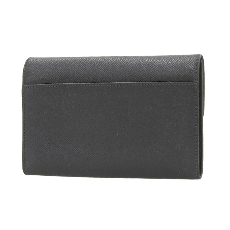 CHANEL here mark tri-fold wallet caviar skin black 5 series