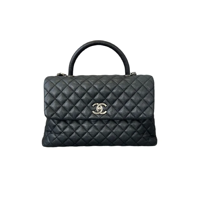 Coco Handle Caviar Quilted Large Black RHW