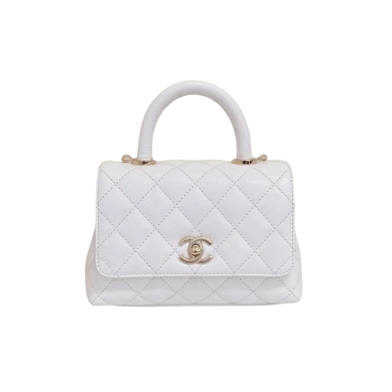 Coco Handle Mini Caviar White LGHW