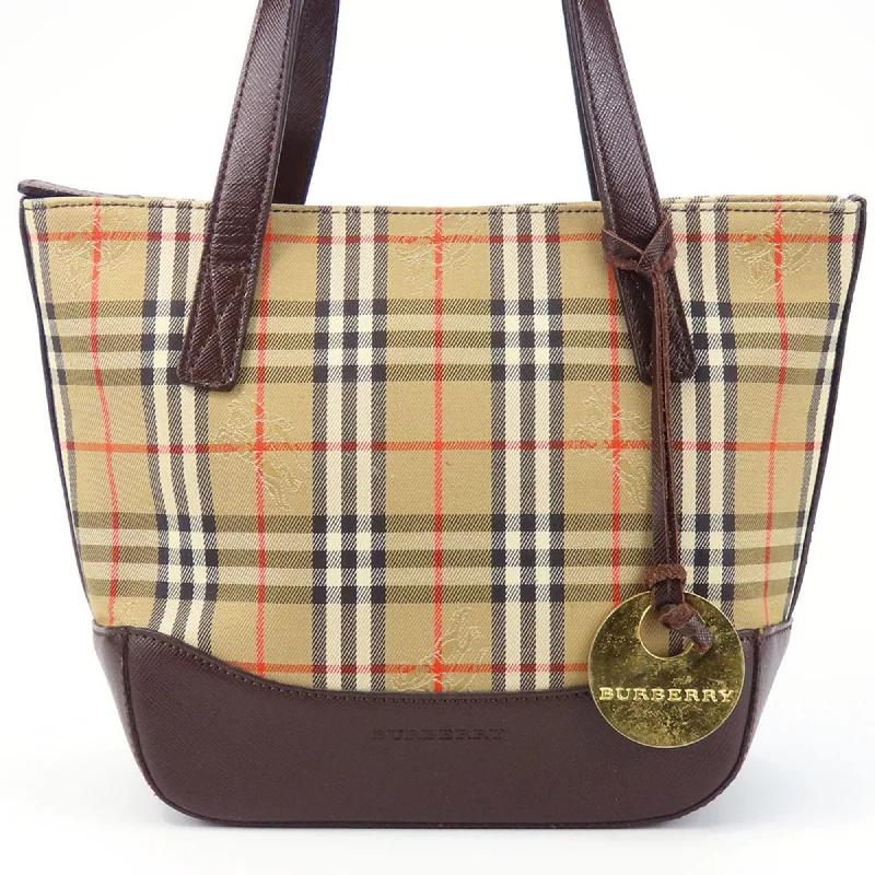 Burberry Handbag Nova Check Canvas Leather Beige Brown Women's BURBERRY