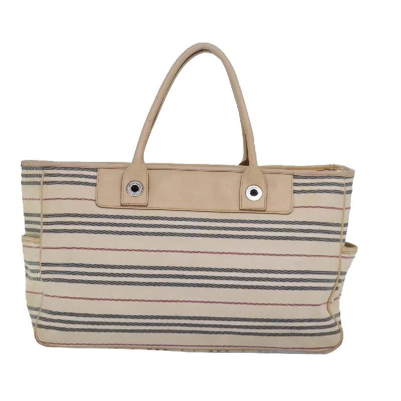 BURBERRY Nova Check Hand Bag Canvas Beige  bs16207