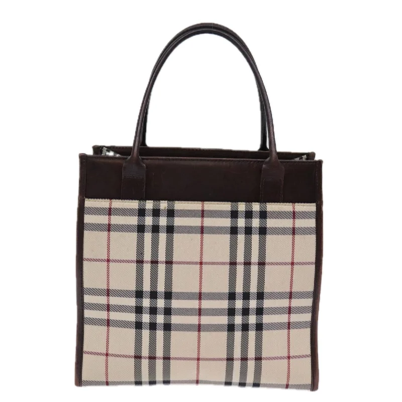 BURBERRY Nova Check Hand Bag Canvas Beige  ep4103