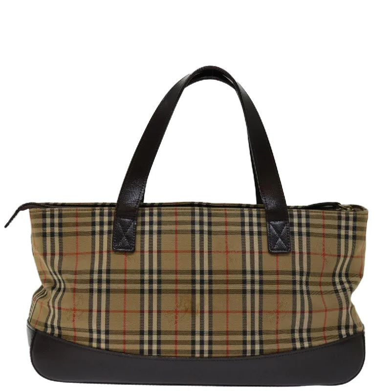 BURBERRY Nova Check Hand Bag Canvas Beige  ki4208