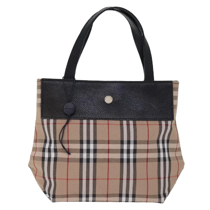 BURBERRY Nova Check Hand Bag Canvas Beige  yk12950