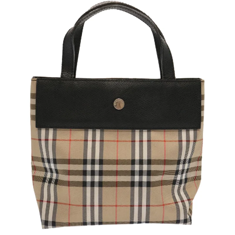 BURBERRY Nova Check Hand Bag Nylon Beige  ep4001