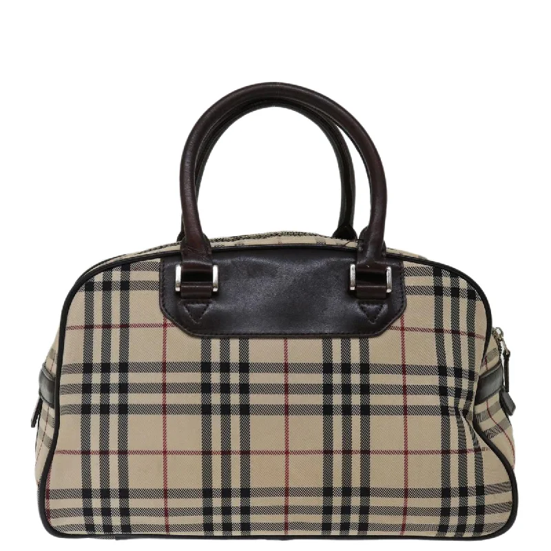 BURBERRY Nova Check Hand Bag Nylon Beige  mr097