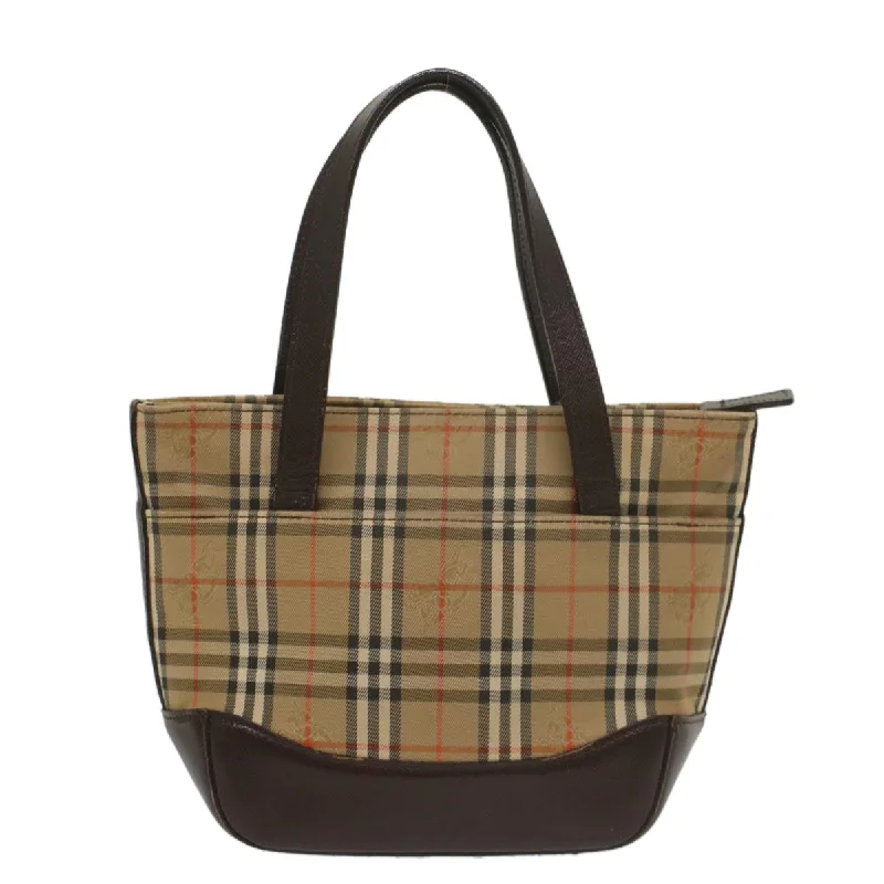 BURBERRY Nova Check Hand Bag Nylon Canvas Beige  ep1964