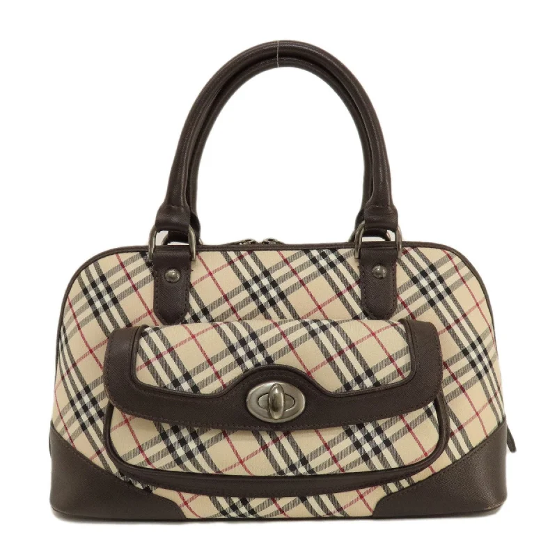 Burberry Nova Check Handbag Canvas Leather Women's