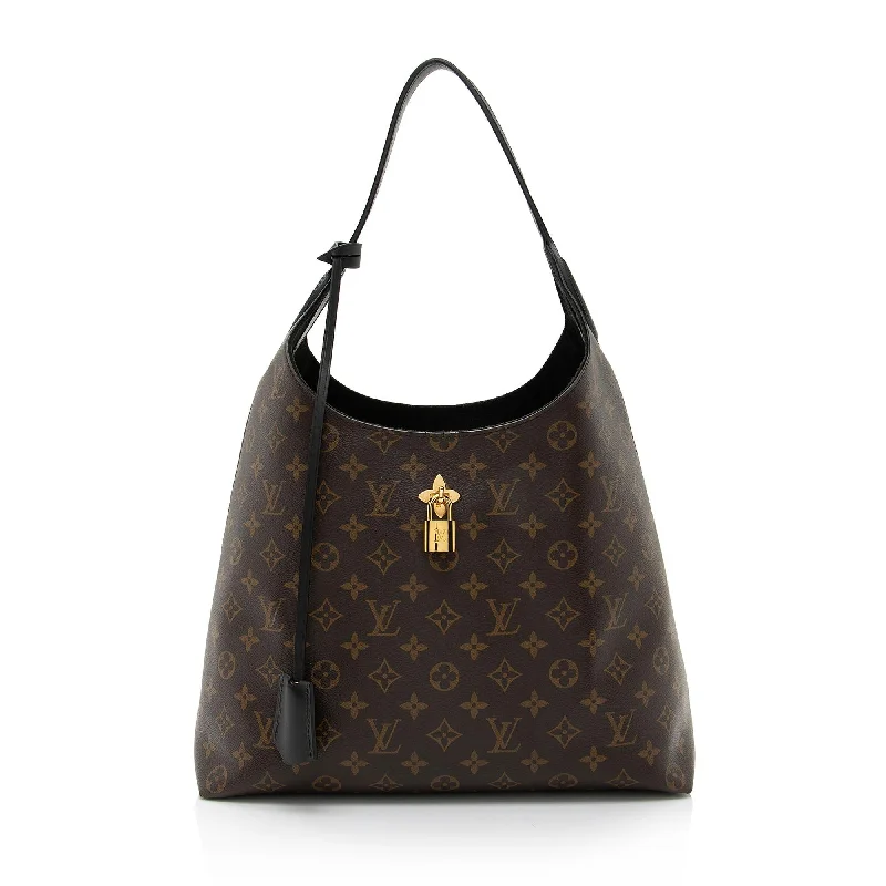 Louis Vuitton Monogram Canvas Flower Hobo (SHF-AX6i3w)