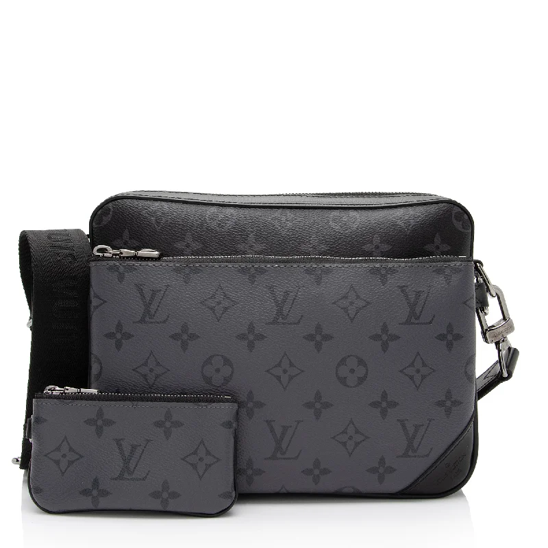 Louis Vuitton Reverse Monogram Eclipse Trio Messenger Bag (SHF-74wbYX)