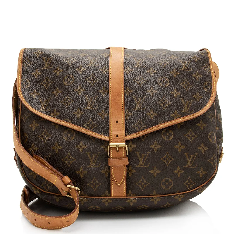 Louis Vuitton Vintage Monogram Canvas Saumur 35 Messenger Bag (SHF-523WYh)