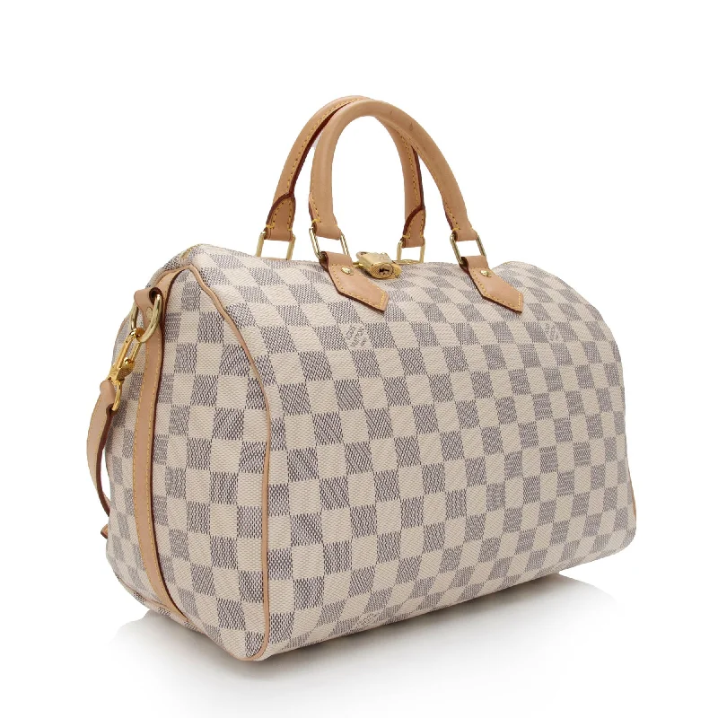 Louis Vuitton Damier Azur Speedy Bandouliere 30 Satchel (SHF-es0MQN)