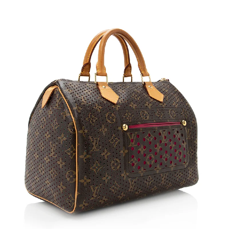 Louis Vuitton Limited Edition Monogram Canvas Perforated Speedy 30 Satchel (SHF-20760)