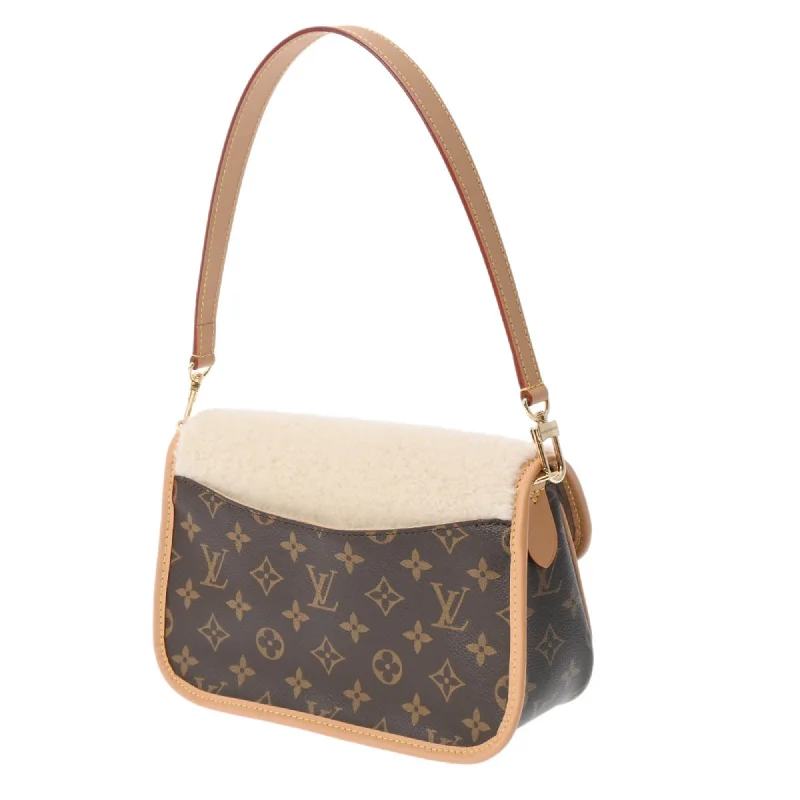 LOUIS VUITTON Monogram Diane NM PM Brown M46317 Women's Canvas Wool Shoulder Bag