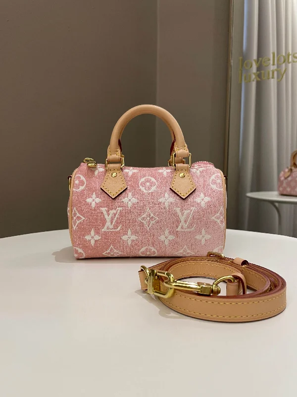 Louis Vuitton Nano Speedy Denim Rose