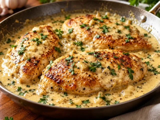 Skillet Chicken in a Creamy Garlic Butter Sauce