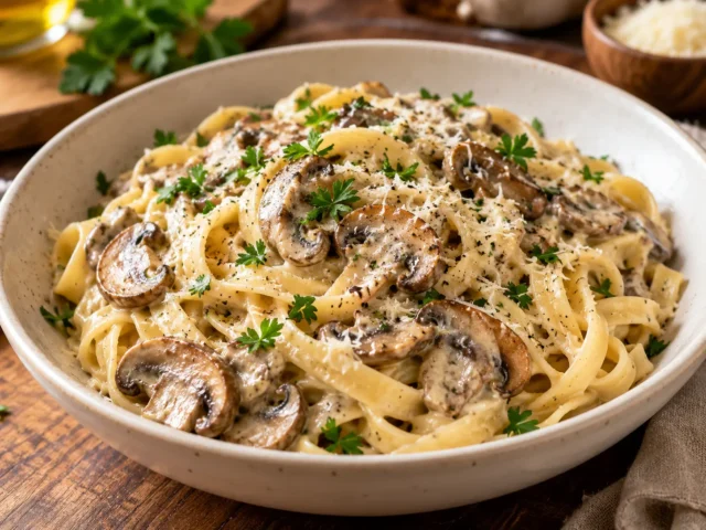 Creamy Mushroom Fettuccine