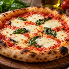 Blistered-Crust Margherita Pizza