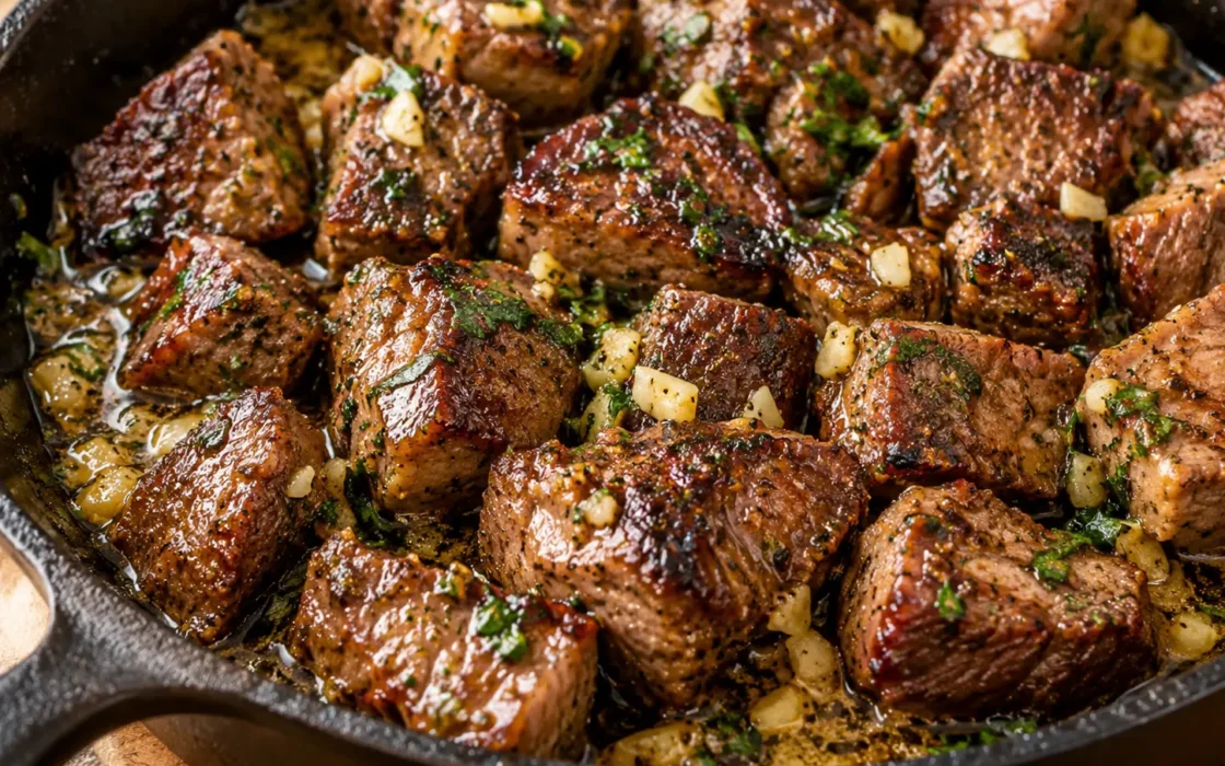 Cast-Iron Garlic Butter Steak Bites