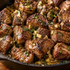 Cast-Iron Garlic Butter Steak Bites