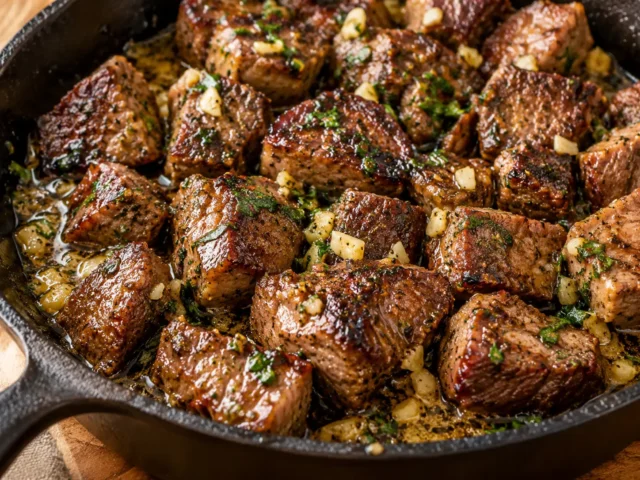 Cast-Iron Garlic Butter Steak Bites