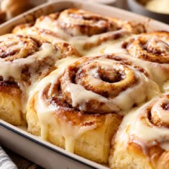 Soft Frosted Cinnamon Rolls
