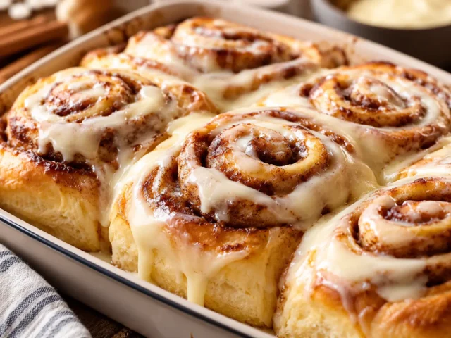 Soft Frosted Cinnamon Rolls